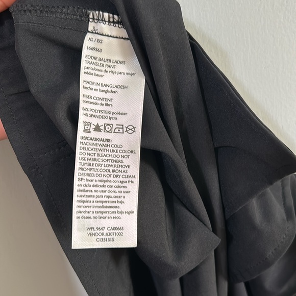 EDDIE BAUER WOMENS HIGH RISE TRAVELER PANTS ATHLETIC BLACK SIZE XL - Picture 10 of 12